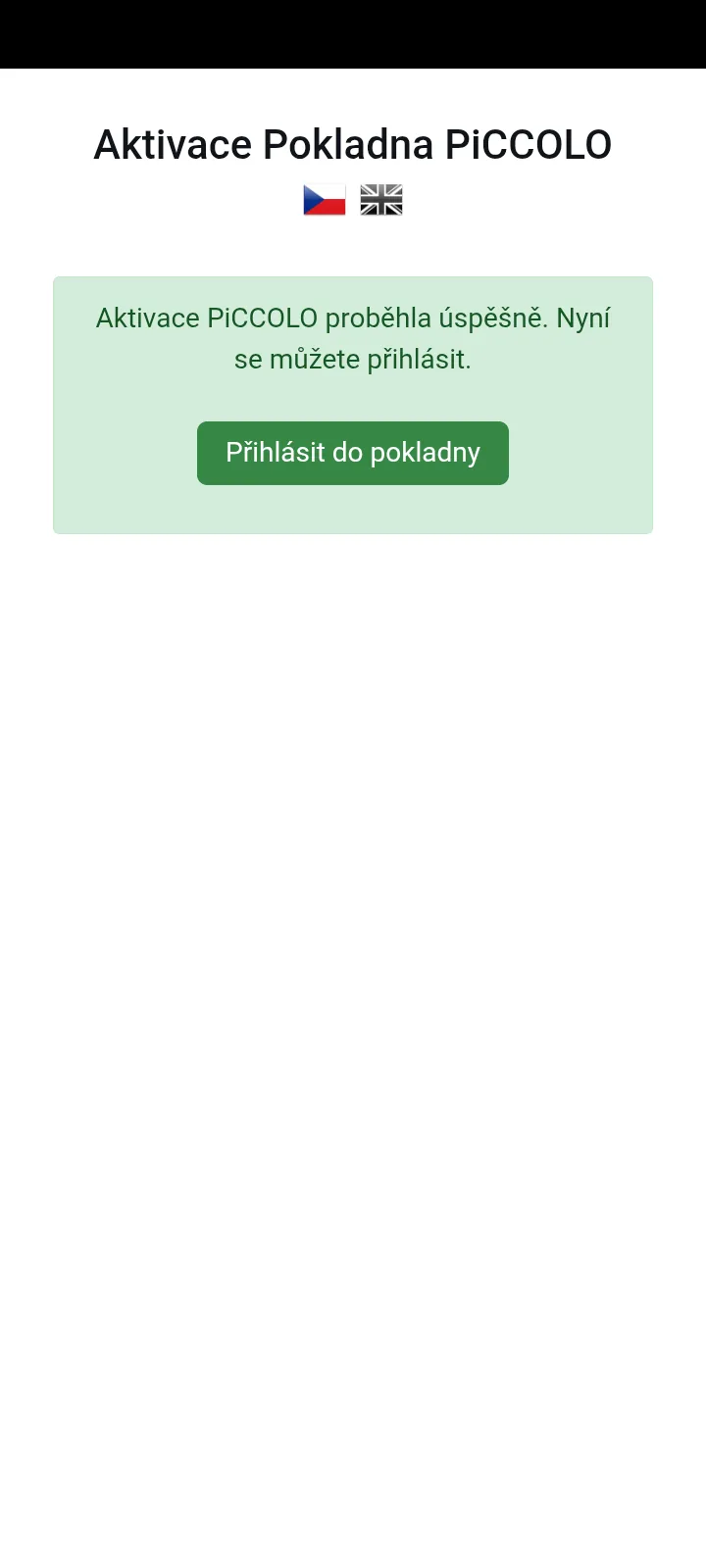 Aktivace PiCCOLO proběhla úspěšně