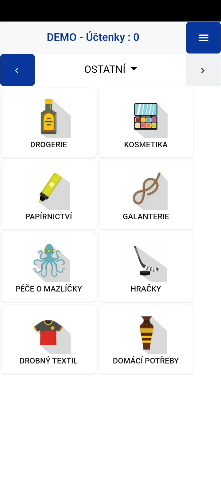 Pokladna v DEMU malé večerky